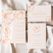 Leah Peach Floral Elegant Wedding Save The Date