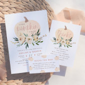 Moderne Bloem Pompoen Baby Shower Bedankt