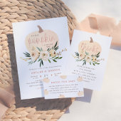 Pompoenen Baby shower Roze en goudvormig Kaart