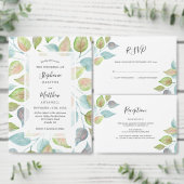 Moderne kleurrijke Waterverf bladeren loof bruilof Bedankkaart (Personaliseer de collectie van deze zelfstandige maker.)