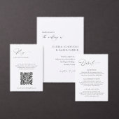 Moderne zwart-wit minimale elegante bruiloft ronde sticker (Personaliseer de collectie van deze zelfstandige maker.)