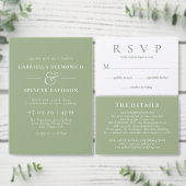 Minimalistisch Mr en Mrs Sage Green White Wedding Wijn Etiket (Personaliseer de collectie van deze zelfstandige maker.)