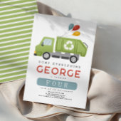 Green Garbage Trash Truck Boys Birthday Bedankkaart