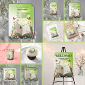 Modern Garden Storybook Floral Baby shower Kaart