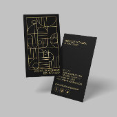 Moderne geometrische art Deco Faux Gold/White Desi Vierkante Visitekaartje