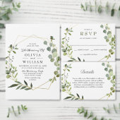 Modern Eucalyptus Geometrisch Lijst Trouwpapier Servet (Personaliseer de collectie van deze zelfstandige maker.)