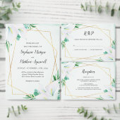 Moderne geometrische witte Calla Lily Bloemenbruil Kaart (Personaliseer de collectie van deze zelfstandige maker.)