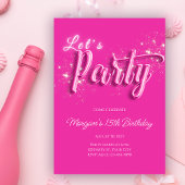 Modern Girly Pink Tropical Pool Verjaardagsfeest Kaart