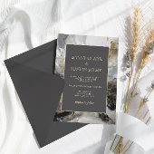 Modern Goud Antraciet Artistieke Waterverf Bruilof Plaatskaartje