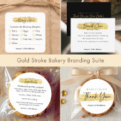 Modern Gold Brush Stroke Allergy Alert Vierkante Sticker