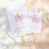 Meisjes Unicorn Face Script Name Birthday Party Ronde Sticker