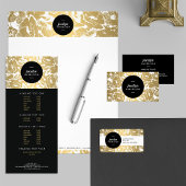 Moderne gouden bloemen zwarte cirkel post-it® notes