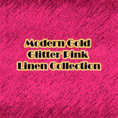 Modern Gold Glitter Pink Linen Monogrammed Mok