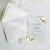 Elegant goud verlaat alle seizoenen bruiloft acryl uitnodigingen