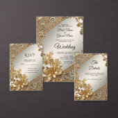 Modern Goud  Bloemen Retour Adres Label (Personaliseer de collectie van deze zelfstandige maker.)