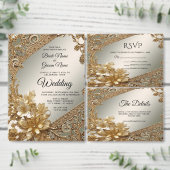 Modern Goud  Bloemen Bunting Flag Vlaggetjes (Personaliseer de collectie van deze zelfstandige maker.)