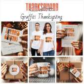 Moderne Witte Graffiti Thanksgiving Herfst Herfst Kaart