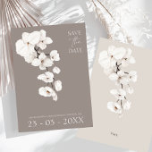 Grijze witte orchidee elegante bruiloft etiket