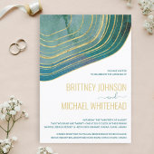 Agate Waterverf Gold Blauwgroen Green Wedding Prog