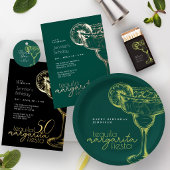 Moderne Groene Margarita Fiesta Verjaardagsfeest Cadeaulabel
