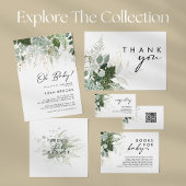 Modern groen en goud Baby shower dank u Vierkante Sticker