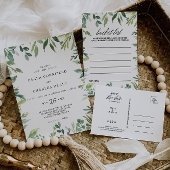 Modern groen Botanisch gebladerte Maid of Honor Uitnodiging Briefkaart