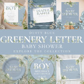 Greenery Botanical Dusty Blue Baby shower Bedankdoosjes