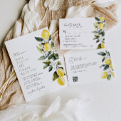 Modern groen citroen bloemenbruiloft menu