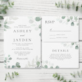 Modern groen lente bruiloft acryl uitnodigingen (Personaliseer de collectie van deze zelfstandige maker.)