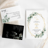 Modern Greenery Black we wedden Kaart