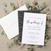 Minimale zwarte witte kalligrafie Een foto Save The Date (Personaliseer deze collectie van deze onafhankelijke maker. Test)