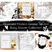 Modern minimalistisch Baby shower, luiertapes Informatiekaartje