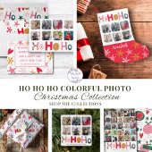 Modern 8 Foto Ho Ho Ho Kerstmis Briefkaart