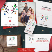 Modern Holiday Whimsical Mask Reindeer Kerstmis Bedankzakje