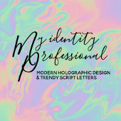 Moderne Holographic Script Rainbow Pastel - Badge