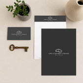 Modern Home Logo Vastgoed Rood/Wit QR-code Visitekaartje
