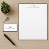 Modern Home Logo Vastgoed Rood/Wit Brochure Drieluik Kaart