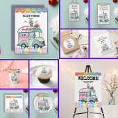 Modern Ice Cream Truck Sprinkles Baby shower Uitno Kaart