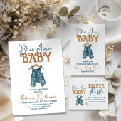 Modern Denim Boy Blue Jean Baby shower Romper