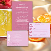 Moderne Italiaanse zomer alles in één bruiloft All In One Uitnodiging