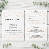 Moderne Ivoren Blush Romantische Parel Neutrale Hu All In One Uitnodiging (Personaliseer de collectie van deze zelfstandige maker.)