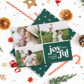 Moderne minimale vrolijke fotovakantie met typogra feestdagenkaart