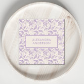 Minimale moderne violette bladeren patroon lavende vierkante visitekaartje