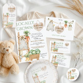 Lokaal geteeld Boerderij rustieke Baby shower Beda Ronde Sticker