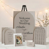 Arch Shaped Neutral Luxe Wedding Plaatskaartje