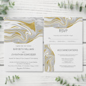 Modern Marble and Gold Wedding Address Label (Personaliseer de collectie van deze zelfstandige maker.)