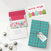 Merry & Bright Christmas Tree Holiday Kaart