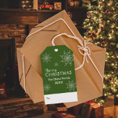 Feestelijk groen | Sneeuwvlokken Vrolijk kerstfees Schort