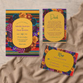 Elegante Mexicaanse bloemen bruiloft uitnodiging (Personaliseer de collectie van deze zelfstandige maker.)