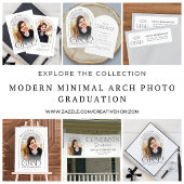 Moderne Minimal Photo Arch Graduation Party Kaart